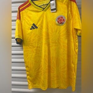 Columbia Adidas Yellow Jersey with Red and Blue Accents